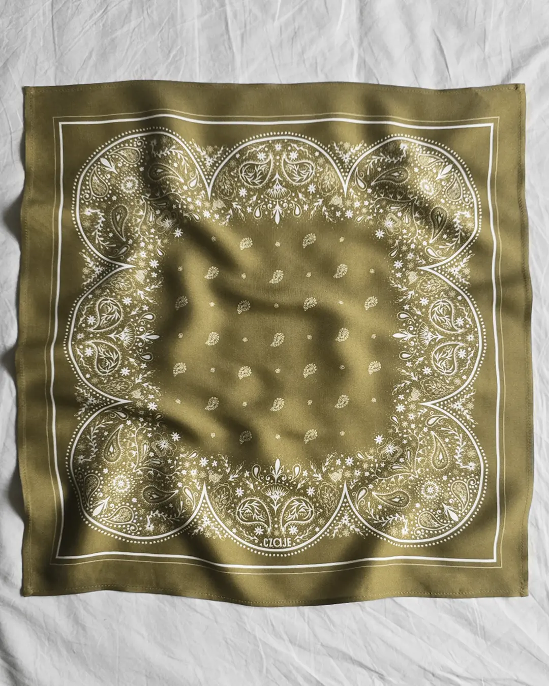 Wiskozowa apaszka bandana Flora Small 49×49 cm kwiatowy wzór - Czaje handmade Polska