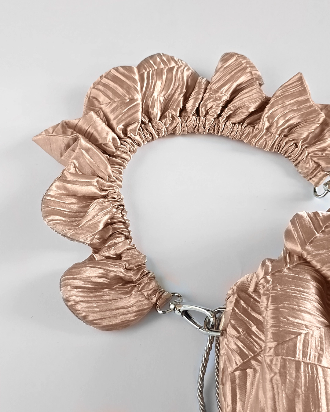 Mała torebka na ramię Flowerhead Amber Dusk Silver poliestrowy żakard srebrne okucia handmade - Czaje Polska
