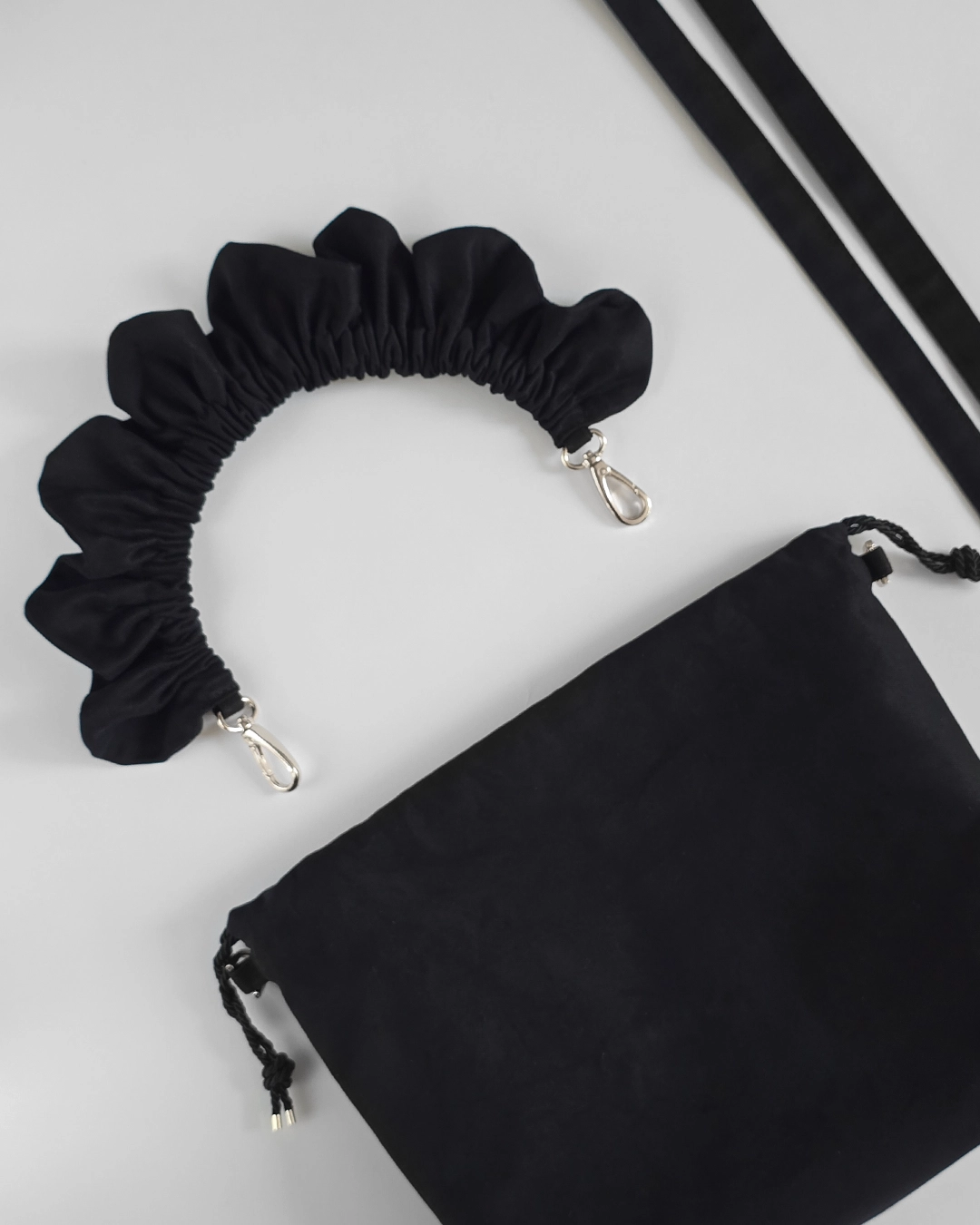 Mała torebka na ramię Flowerhead Black Cotton Silver bawełna srebrne okucia handmade - Czaje Polska