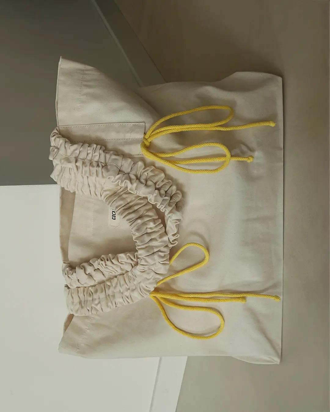 Bawełniana shopperka Shopperka Classic Żółty classic żółta handmade regulowany pasek - Czaje Polska